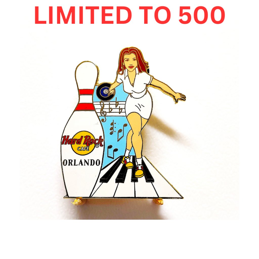 Hard Rock Cafe Orlando Limited Edition Hot Redhead Bowling Girl Pin 500 Only Vtg